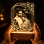 Personalized Floral Portrait 3D LED Lamp
