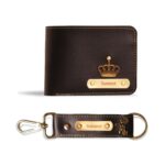 Personalized Leather Wallet & Keychain Combo