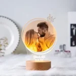 Personalized Crown Couple Color Photo 3D LED Lamp