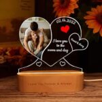 Personalized Double Heart Color Photo 3D LED Lamp