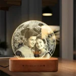 Personalized Moon Couple Photo 3D LED Lamp