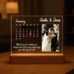 Personalized Wedding Photo Calendar Color 3D LED Lamp