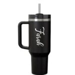 Personalized Insulated Tumbler with Handle & Straw